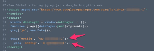 dual google analytics tagging ga4