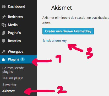 akismet_key_invullen in WordPress
